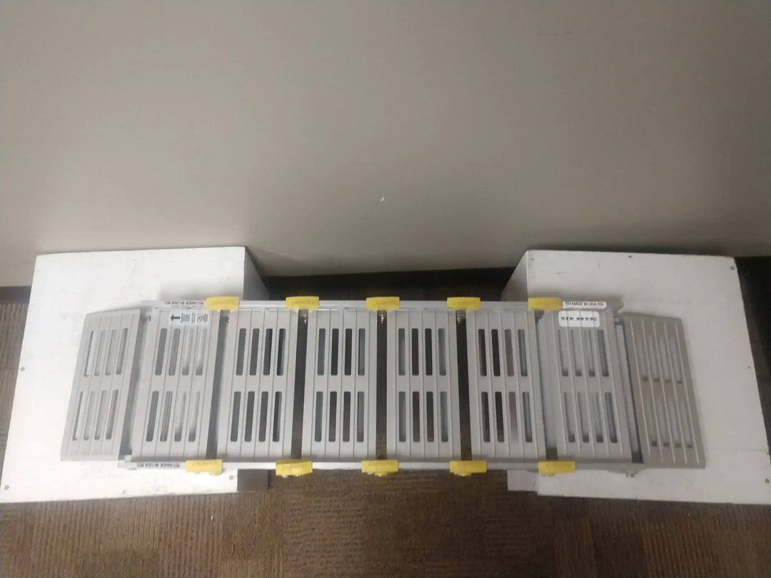 12" Roll-A-Ramp track ramps from Reliable Ramps sky view looking down of a bridged view
