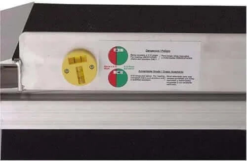PVI - Aluminum Multi-Fold Rear Door Reach Portable Van Wheelchair Ramp zoomed in image of it folded up