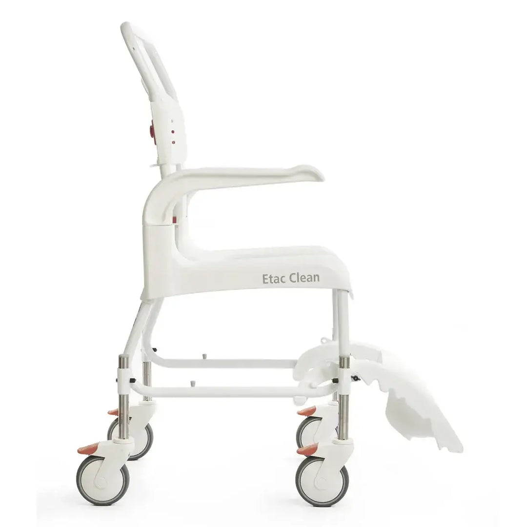 White Etac Clean shower chair on a white background