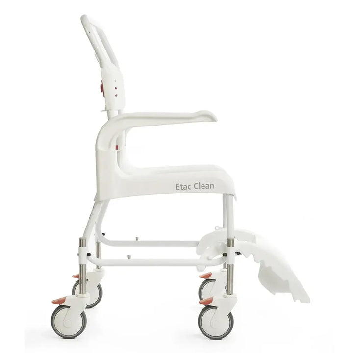 White Etac Clean shower chair on a white background