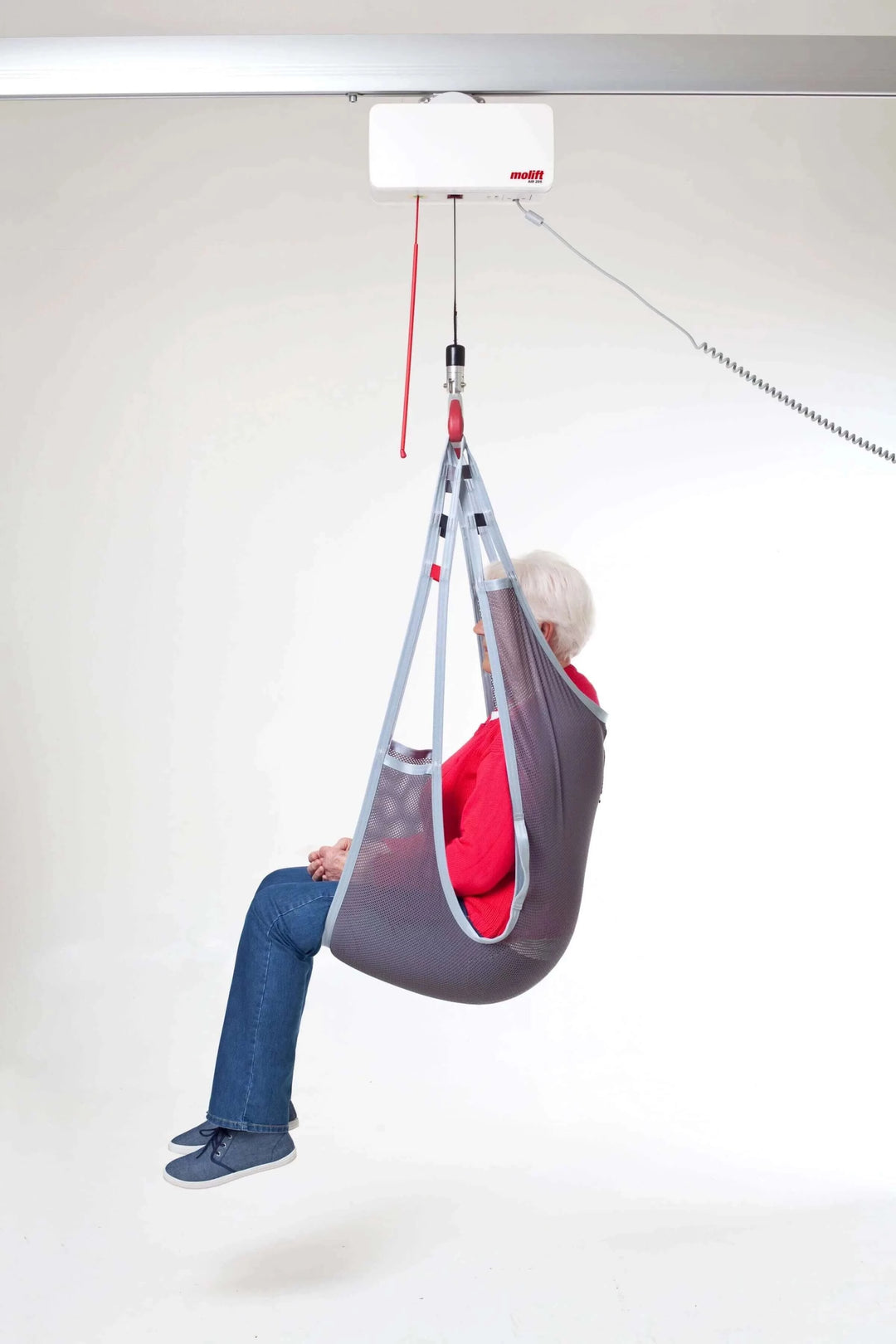 Molift - EvoSling Comfort MediumBack Patient Sling Patient Lifts Accessories Molift - side view of patient using the sling with molift air