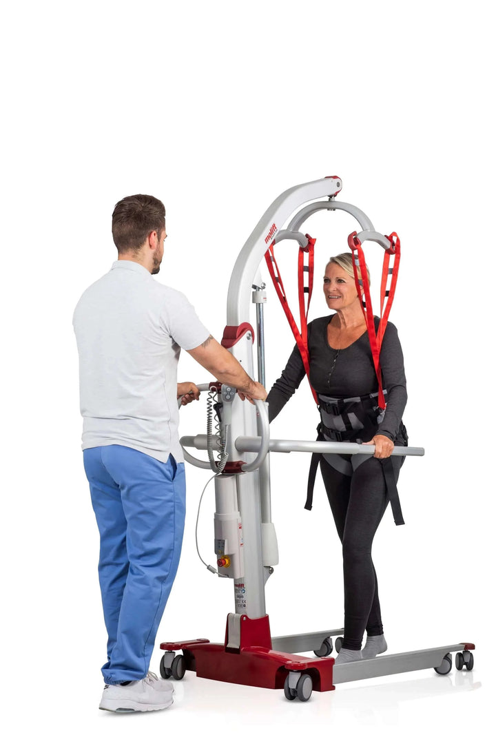 Molift - Mover 300 Mobile Patient Lift being used with patient and a nurse helping