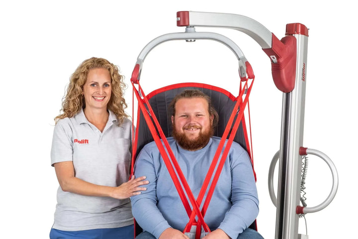 Molift - Partner 255 Mobile Patient Lift being used by larger patient and nurse