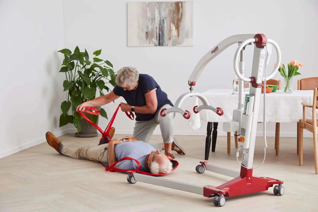 Molift - RgoSling Highback Padded Patient Sling being used by a patient and their nurse