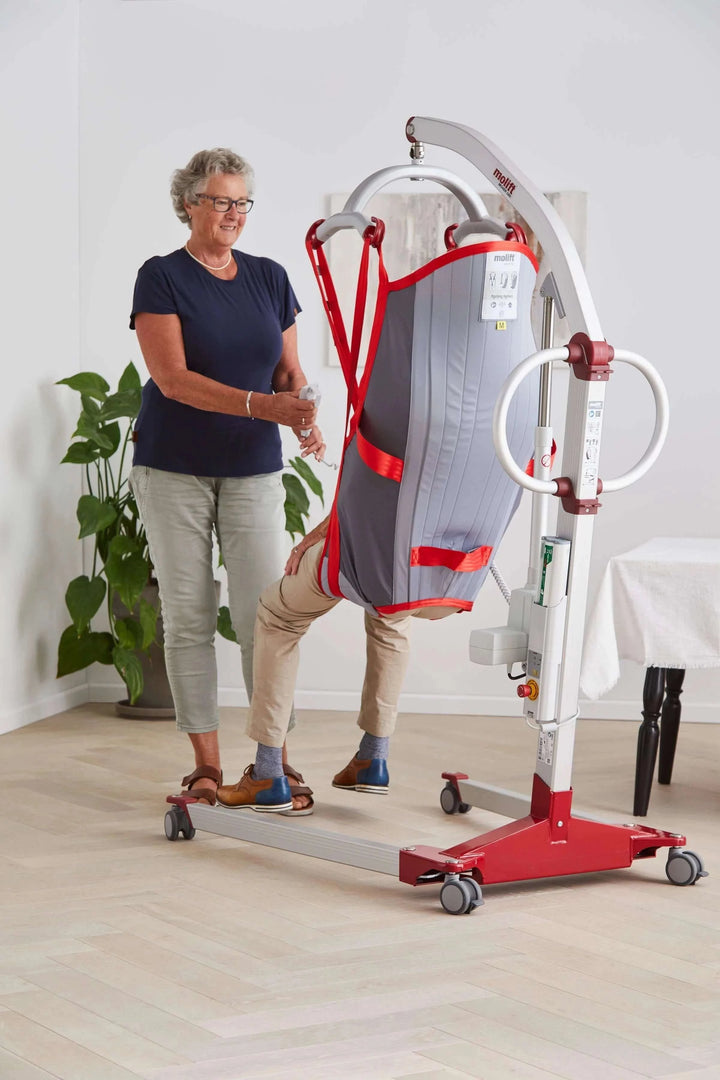 Molift - RgoSling Highback Padded Patient Sling being used by a patient and their nurse