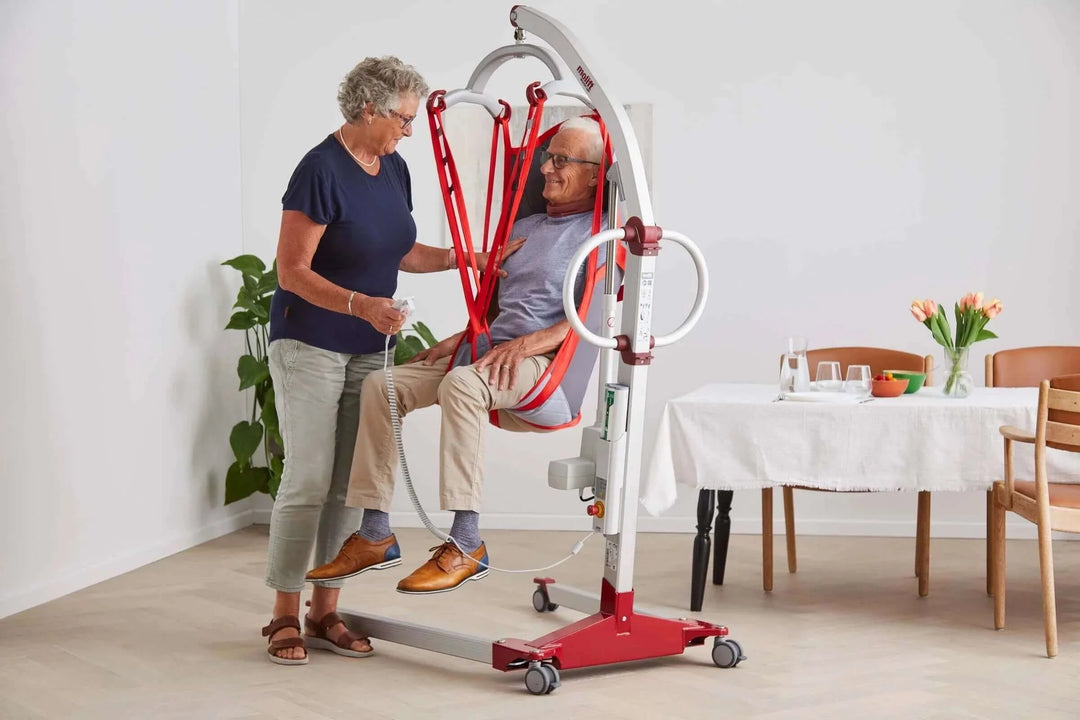 Molift - RgoSling Highback Padded Patient Sling being used by a patient and their nurse