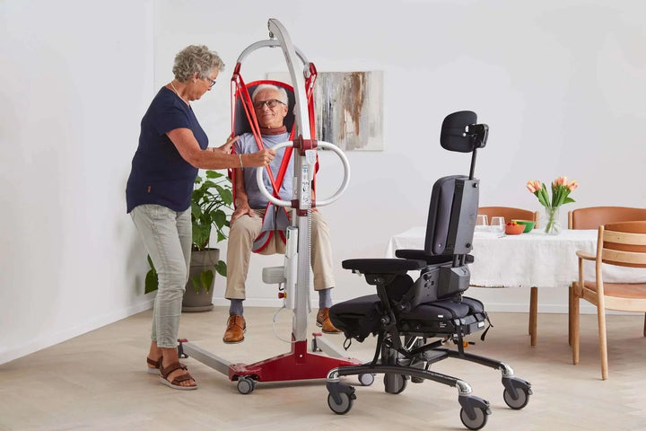 Molift - RgoSling Highback Padded Patient Sling being used by a patient and their nurse