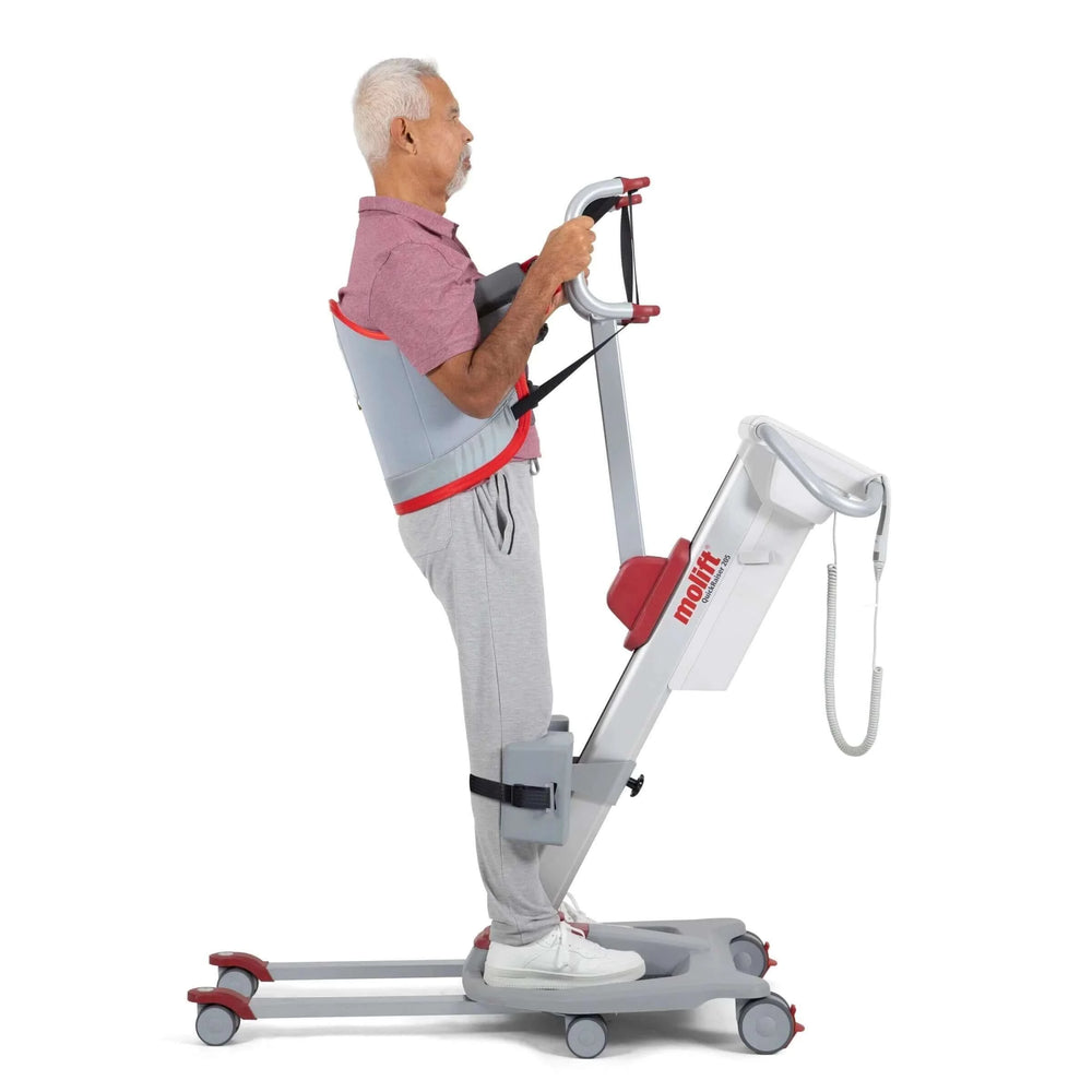 Molift - RgoSling StandUp Padded Sling being used by a patient in a sit to stand aid