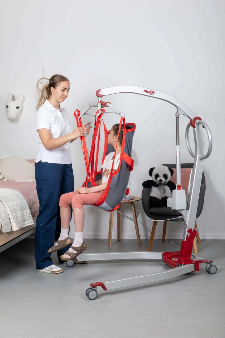 Molift - RgoSling Highback Padded Patient Sling being used by a patient and their nurse