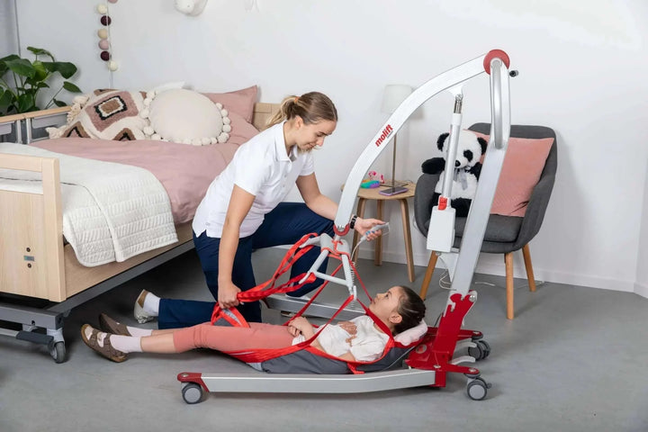Molift - RgoSling Highback Padded Patient Sling being used by a patient and their nurse