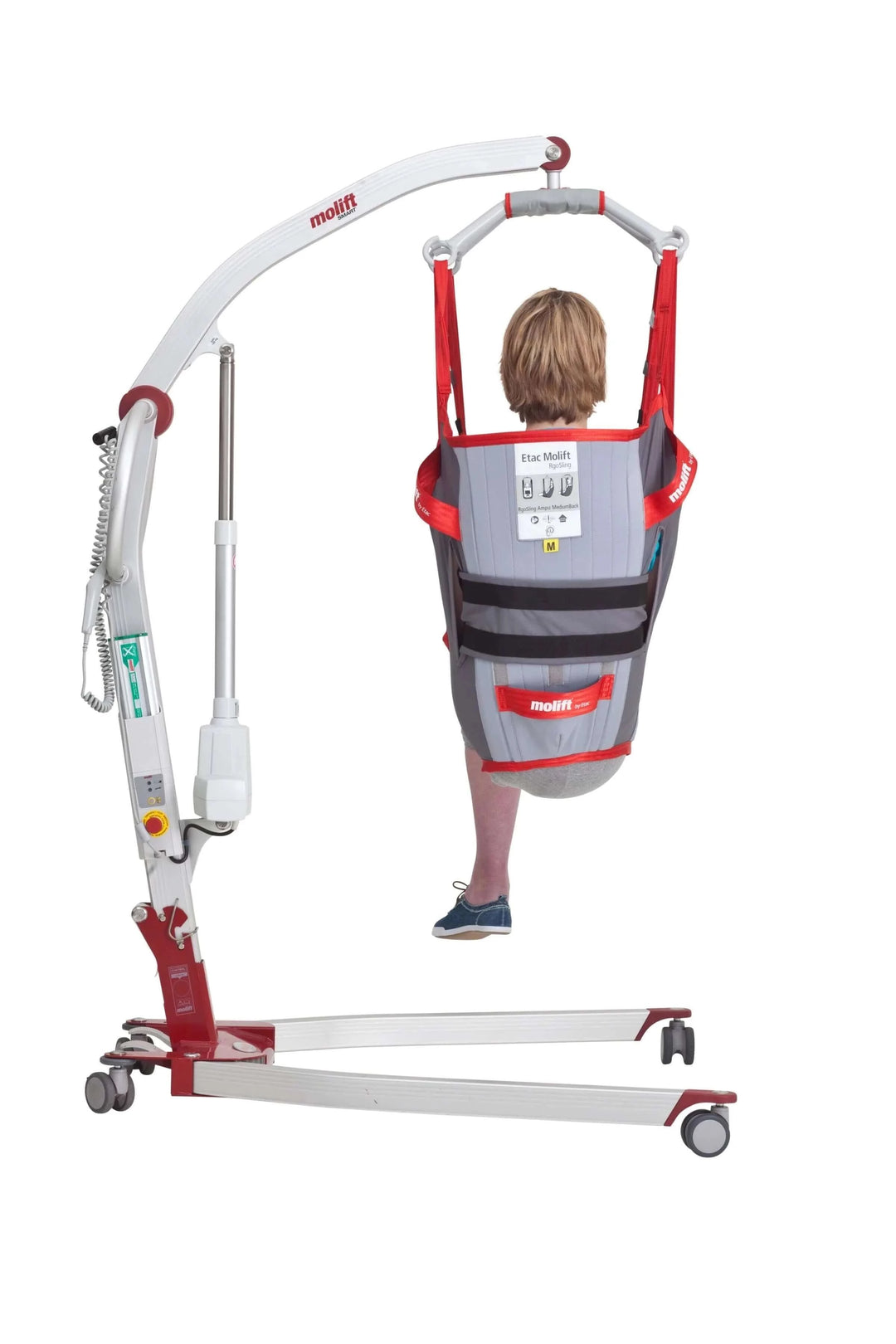 Molift - RgoSling Amputee Mediumback Padded Patient Sling being used by a patient in a lift
