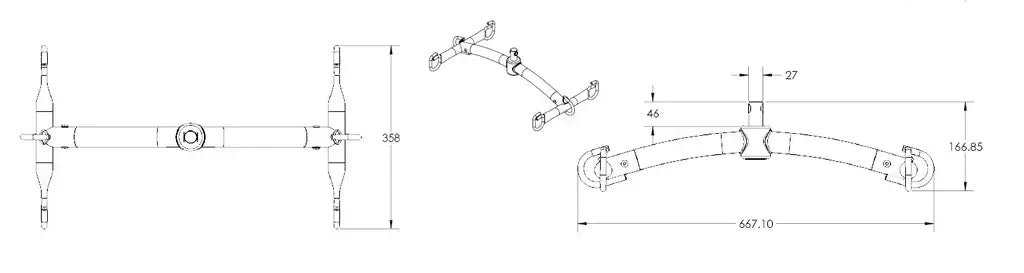 Bestcare Red/ProCare 6pt-Spreader Bar (WP-SBAR-PL6RW) - PL400EF