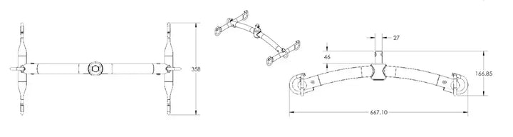 Bestcare Red/ProCare 6pt-Spreader Bar (WP-SBAR-PL6RW) - PL400EF