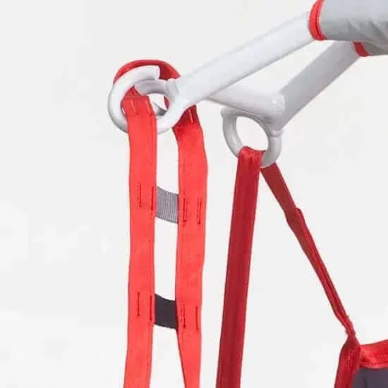 Molift - RgoSling Highback Net Patient Sling zoomed in view of the different hooks