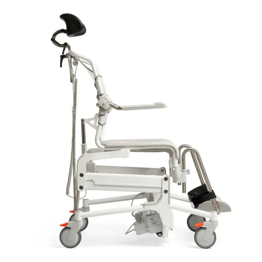 Medical device with wheels and control panel on a white background