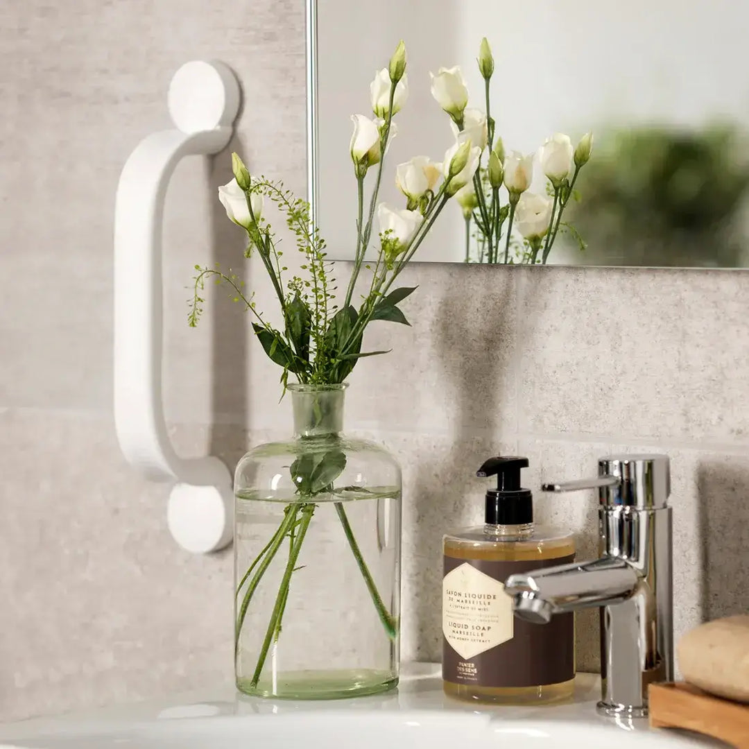 etac flex grab bar on reliable ramps on a wall