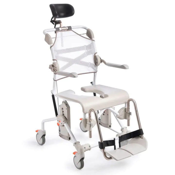 Medical chair with adjustable features on a white background