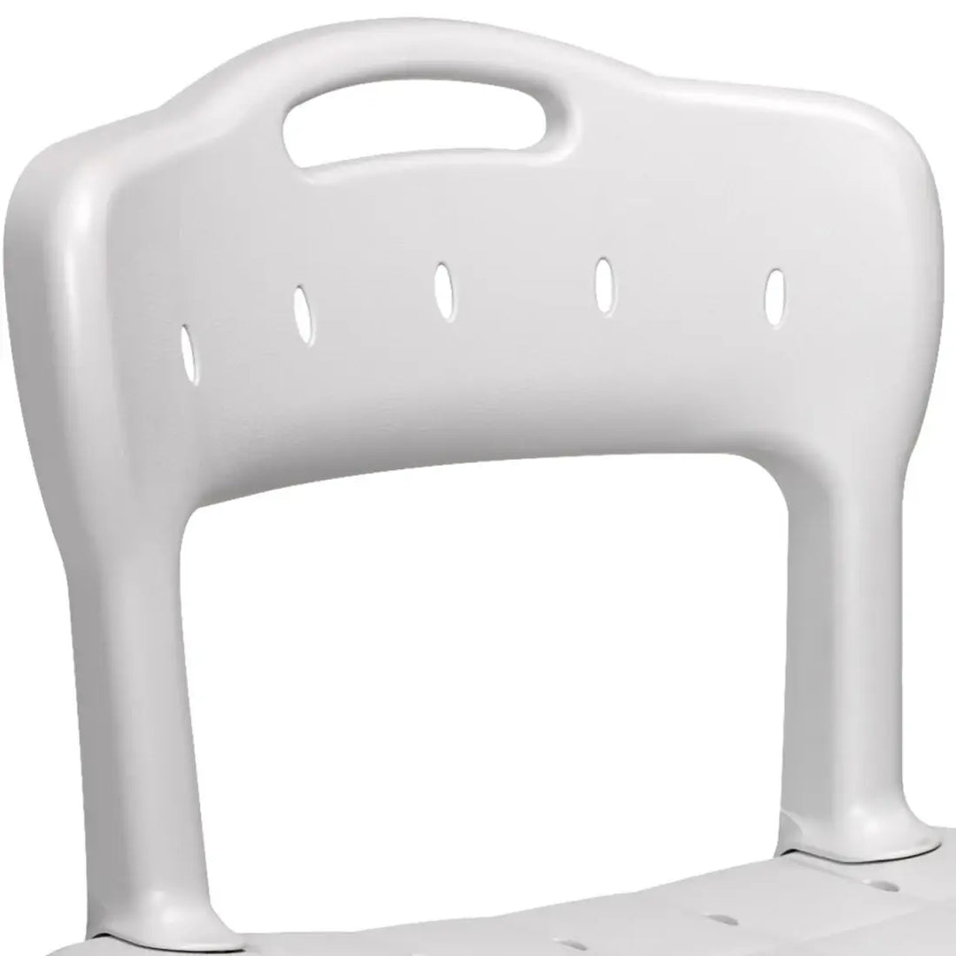 White plastic chair with a handle on a white background