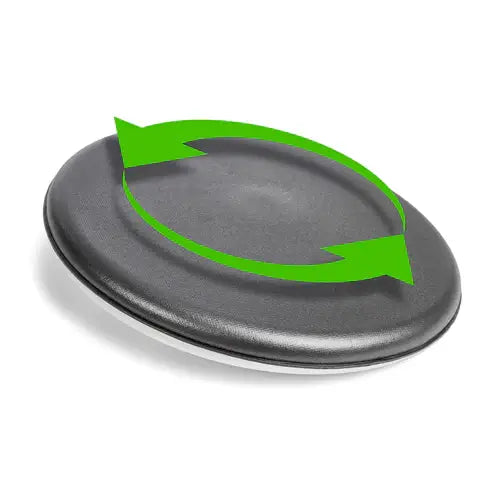 Gray lid with green recycling arrows on a white background