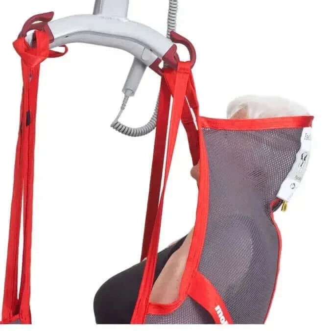 Molift - RgoSling Highback Net Patient Sling zoomed in view being used by a patient