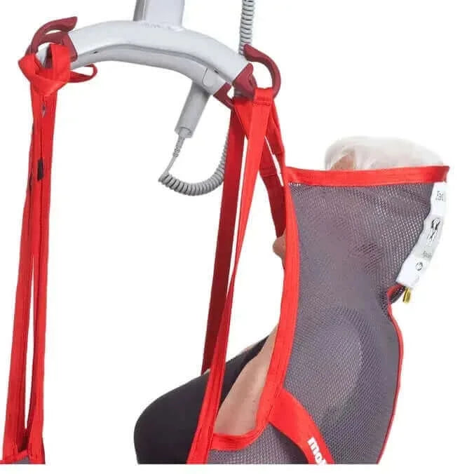 Molift - RgoSling Highback Net Patient Sling zoomed in view of it showing the high back capabilities