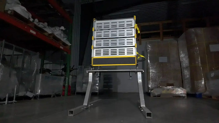 roll-a-ramps assisted bi fold van ramp on reliable ramps looking up at it