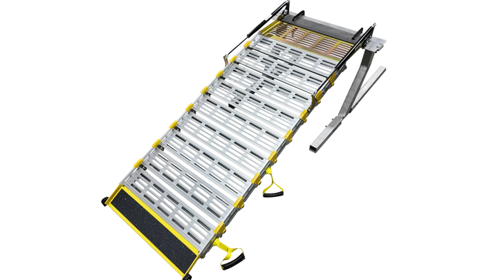 roll-a-ramps assisted bi fold van ramp on reliable ramps unfolded transparent background
