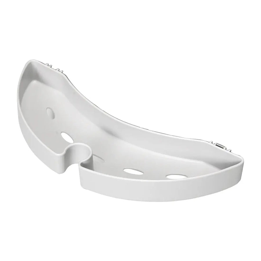 White plastic bracket on a white background