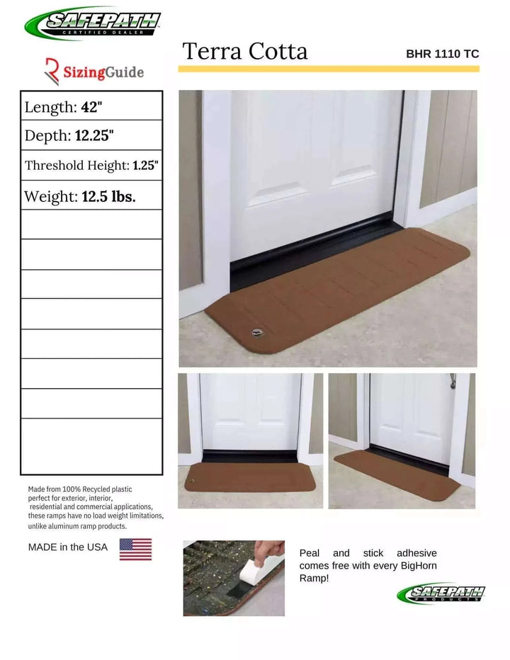 SafePath - BigHorn Plastic Polymer Threshold Ramp - Terra Cotta