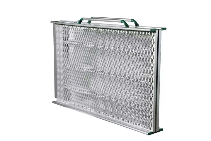 Guldmann - Stepless Wide Folding Pro Portable Wheelchair Ramp folded up with white background