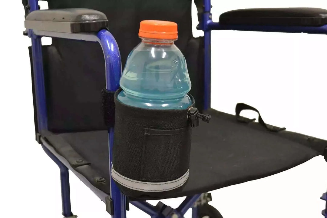 Diestco - Unbreakable Cup Holder for Mobility Aids - Vertical Grip with white background