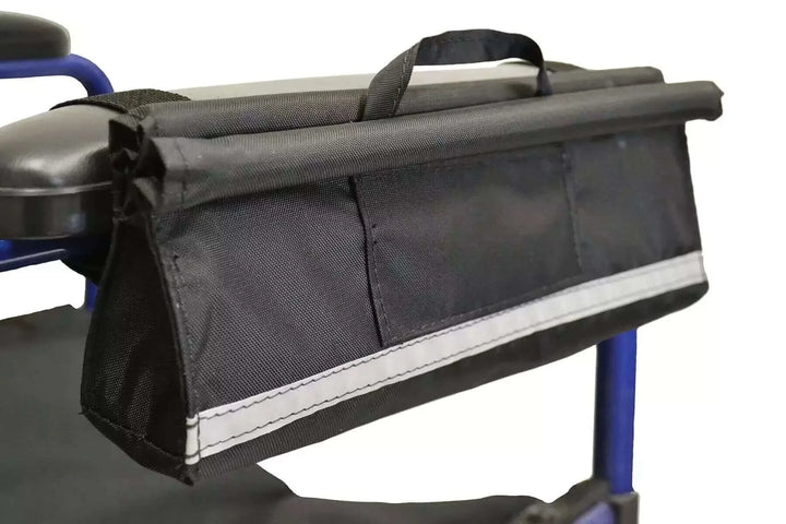 Diestco - Armrest Pocket for Wheelchairs zoomed in view being used with a wheelchair