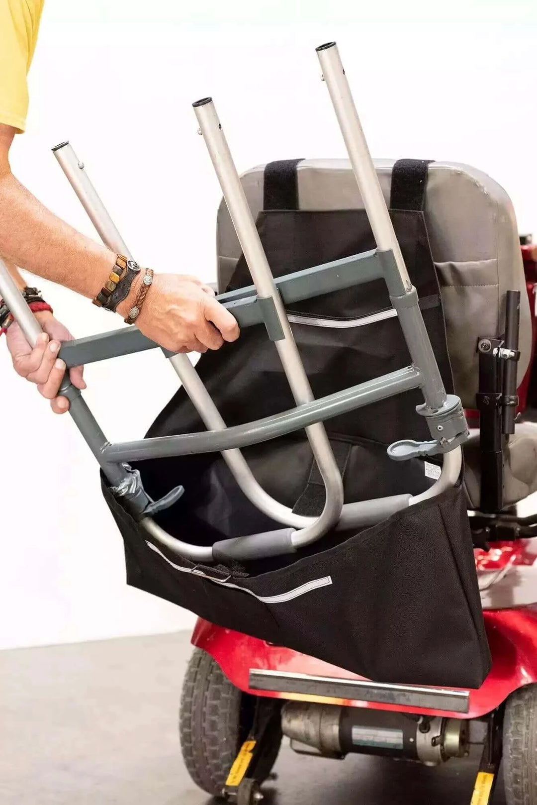 Diestco - Walker Holder for Scooters & Powerchairs with white background