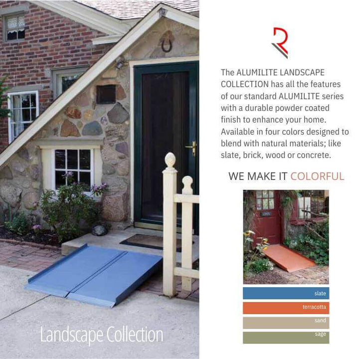 AlumiRamp - AlumiLite Solid Aluminum Curb Wheelchair Ramp - brochure showing color options