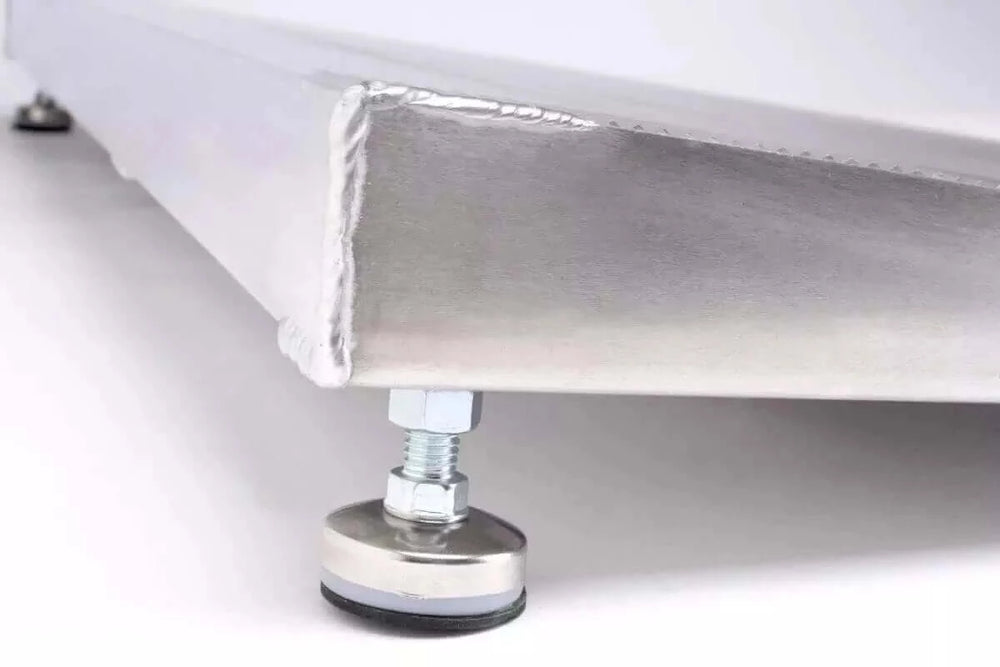 PVI - Elev8 Adjustable Solid Threshold Ramp for Wheelchairs zoomed in view of the adjustable legs