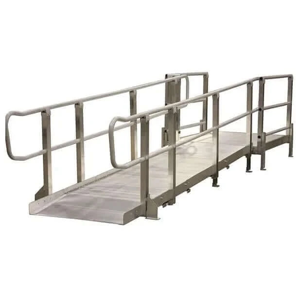 PVI - XP Aluminum Modular Wheelchair Ramp with Handrails with white background