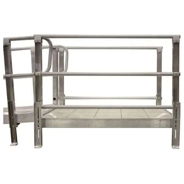 PVI - XP Aluminum Modular Wheelchair Ramp with Handrails platform image with a white background