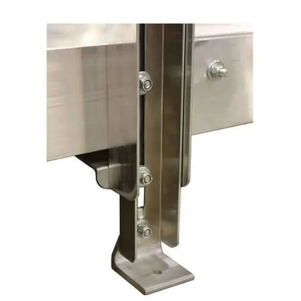 PVI - XP Aluminum Modular Wheelchair Ramp with Handrails zoomed in view of the adjustable legs