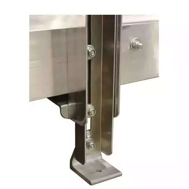 PVI - Modular Platform - XP Aluminum Wheelchair Ramp with Handrails zoomed in view of adjustable legs