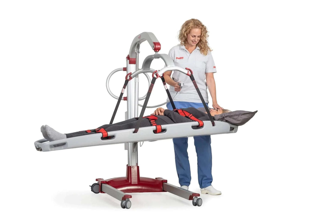 Molift - Mobile Scoop Stretcher - patient laying in stretcher horizontally