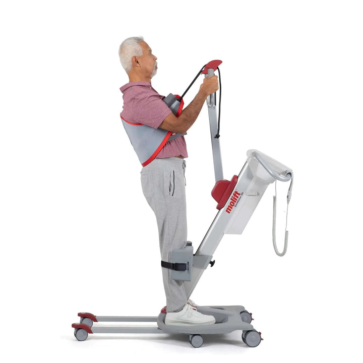 Molift - Quick Raiser 205 Sit-To-Stand Patient Lift - patient using the lift by themself