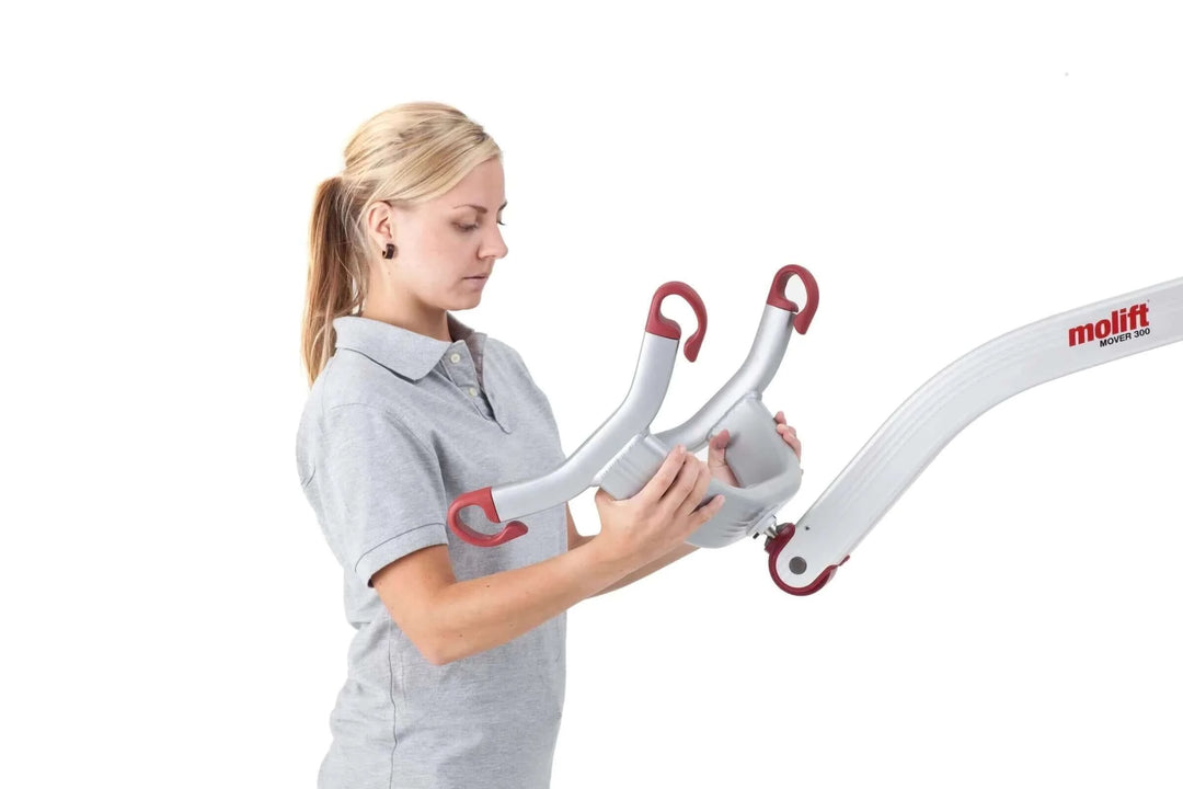 Molift - Mover 300 Mobile Patient Lift - nurse with a sling bar