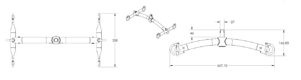 Bestcare Red/ProCare 6pt-Spreader Bar (WP-SBAR-PL6RW) - PL400EF
