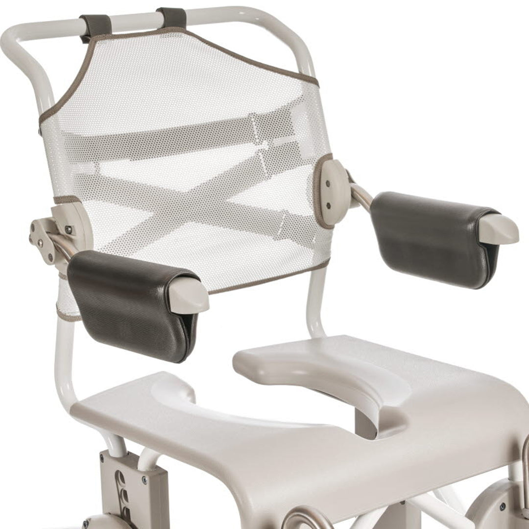 White and gray adjustable chair with mesh backrest on a white background - Comfort arm pads – pair