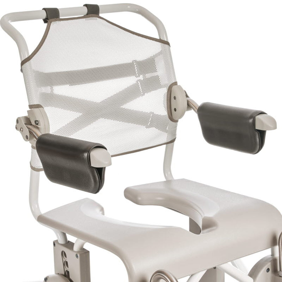 White and gray adjustable chair with mesh backrest on a white background - Comfort arm pads – pair