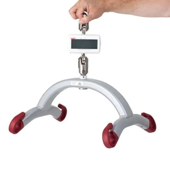 Molift - Weight Scale for Air, Mover and Nomad Patient Lifts (Sling Bar not included) - showng with 4 point sling bar being held by someone