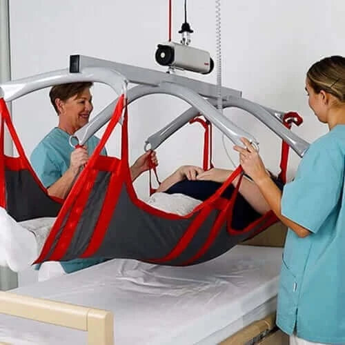 Molift - 8-Point Sling Bar being used to help a patient out of bed