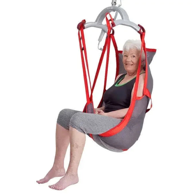 Molift - RgoSling Highback Net Patient Sling being used by a patient in a lift