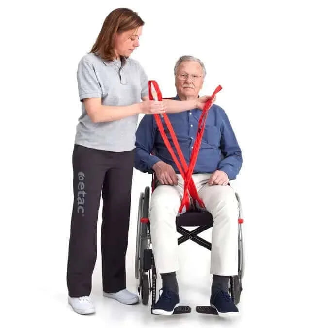 Molift - RgoSling Medium Net Patient Sling being used by a patient and their nurse