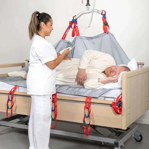 Molift - RgoSling Repositioning Sheet Patient Lifts Accessories Molift nurse helping a patient with the sheet